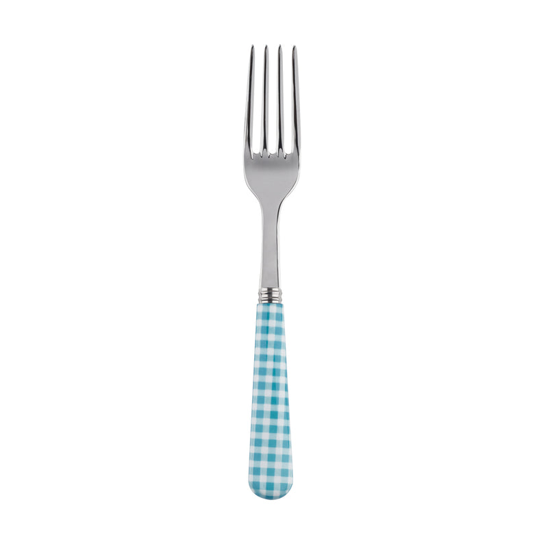 Sabre Gingham Turquoise 19cm Salad Fork