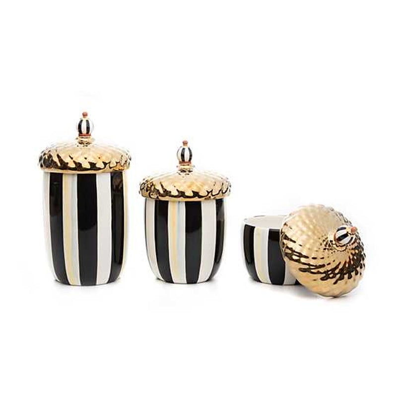 Mackenzie-Childs Courtly Check Acorn Large Canister (Ex-Display)