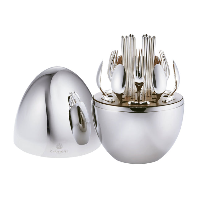 Christofle Mood Asia 24 Silver Piece Set, Silver Plated Cutlery Set with Chest