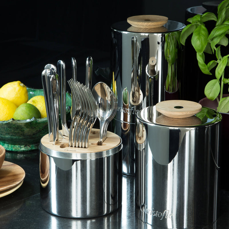 Christofle Essentiel 24 Piece Set, Stainless Steel Cutlery Set with Chest