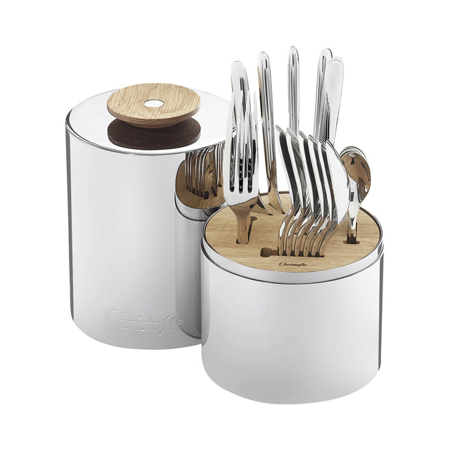 Christofle Essentiel 24 Piece Set, Stainless Steel Cutlery Set with Chest