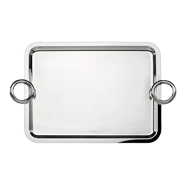 Christofle Vertigo, Silver Plated Rectangular Large Tray with two handles, 43 cm x 31 cm