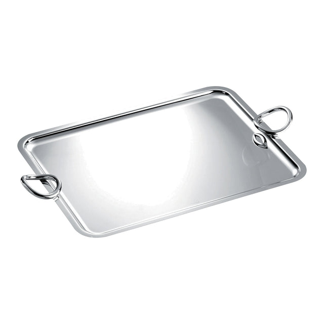 Christofle Vertigo, Silver Plated Rectangular Extra Large Tray with two handles, 53 cm x 42 cm