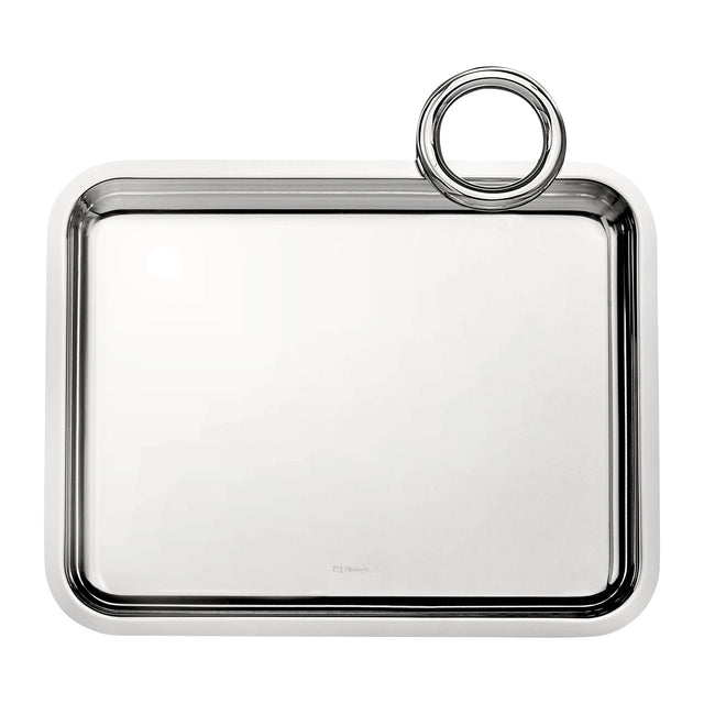 Christofle Vertigo, Silver Plated Rectangular Tray with 1 Handle, 20 cm x 16 cm