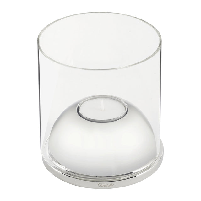 Christofle Oh de Christofle, Stainless Steel Small Hurricane Candle Holder