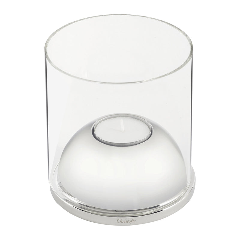 Christofle Oh de Christofle, Stainless Steel Small Hurricane Candle Holder