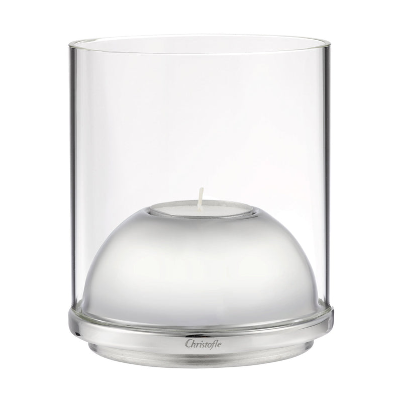 Christofle Oh de Christofle, Stainless Steel Small Hurricane Candle Holder