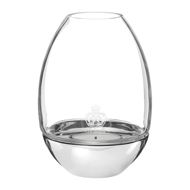 Christofle Mood Clear Hurricane Candle in Glass and Stainless Steel
