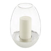 Christofle Mood Large Hurricane Candle in Stainless Steel and Crystal