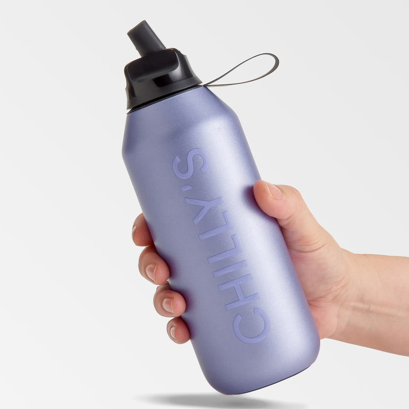 Chilly's 500ml Series 2 Flip Matte Metallic Lavender Water Bottle