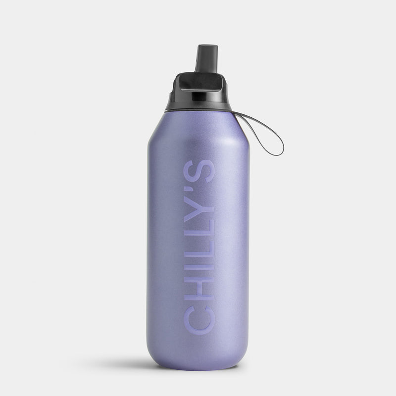 Chilly's 500ml Series 2 Flip Matte Metallic Lavender Water Bottle