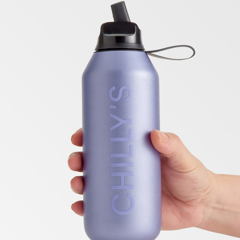 Chilly's 500ml Series 2 Flip Matte Metallic Lavender Water Bottle