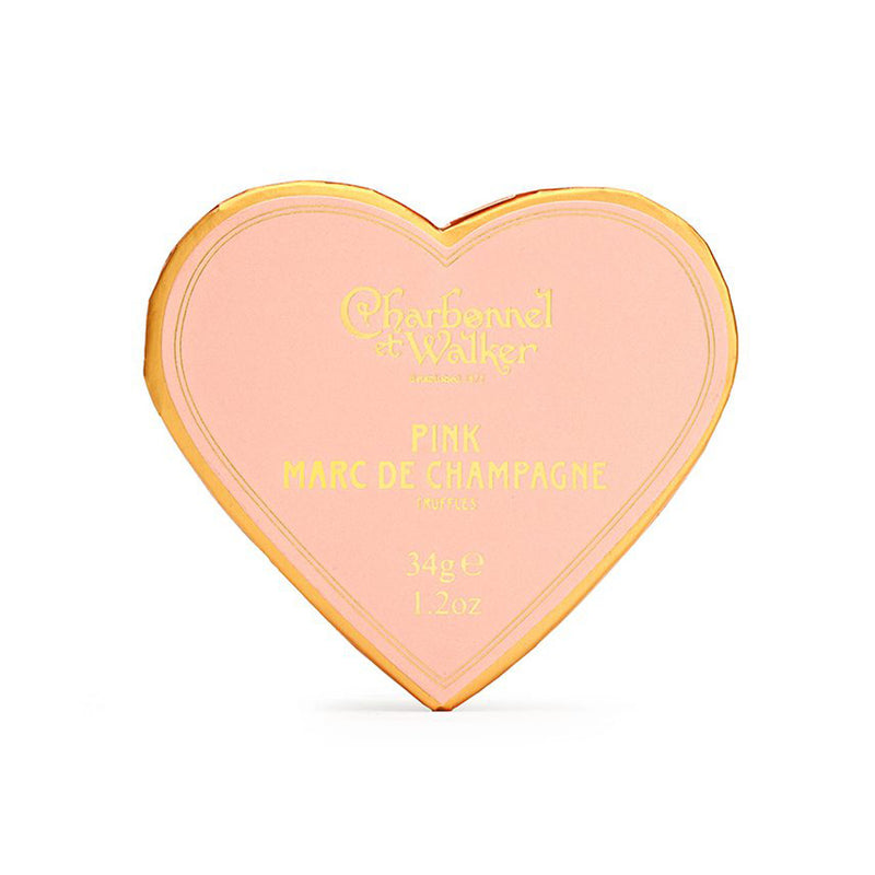 Charbonnel et Walker Pink Marc de Champagne Chocolate Truffles Mini Heart, Pink