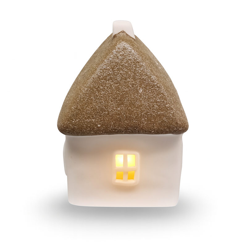 Glow by Welino Brown Thatched Cottage LED Tealight