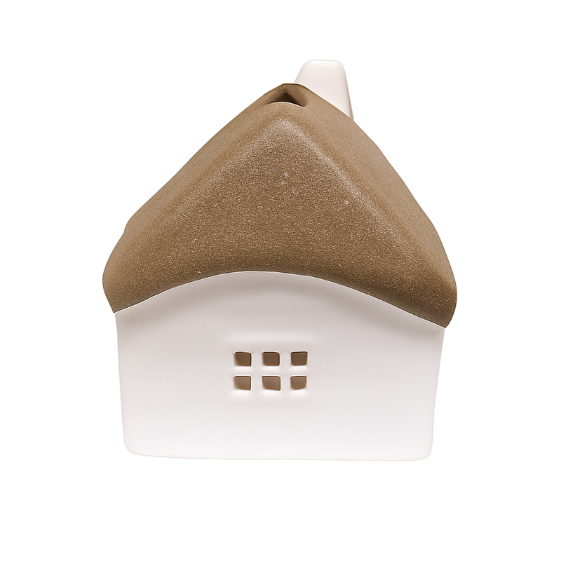 Glow by Welino Brown Thatched Cottage Candleholder, Large