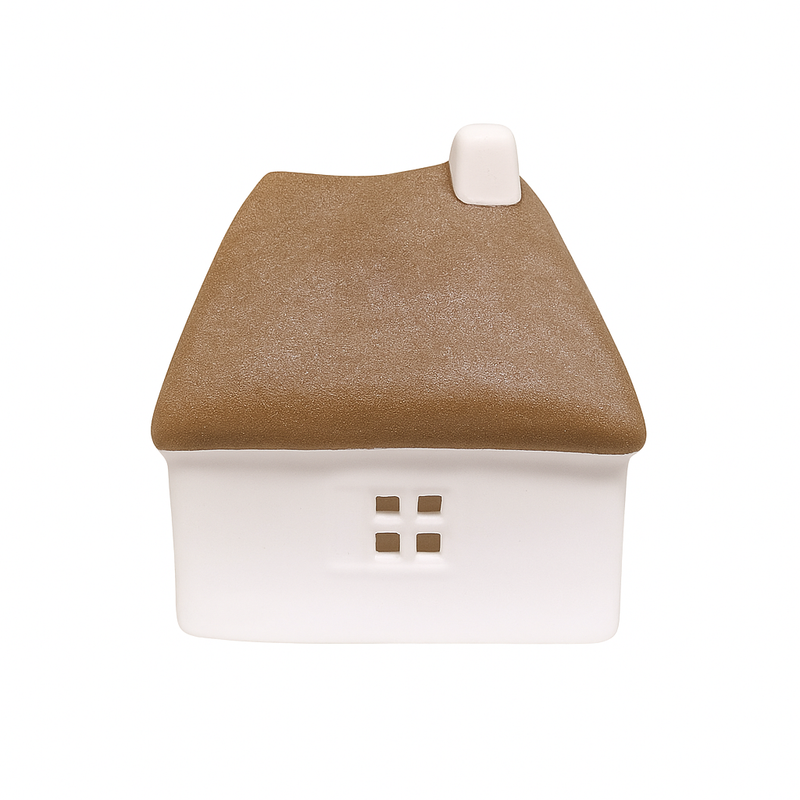 Glow by Welino Brown Thatched Cottage Candleholder, Large