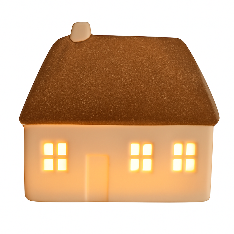 Glow by Welino Brown Thatched Cottage LED Tealight