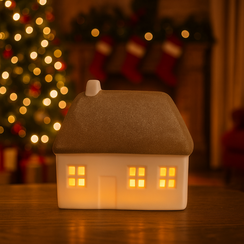 Glow by Welino Brown Thatched Cottage LED Tealight