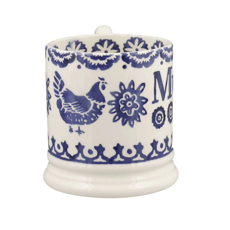 Emma Bridgewater Blue Hen & Border Mum 1/2 Pint Mug