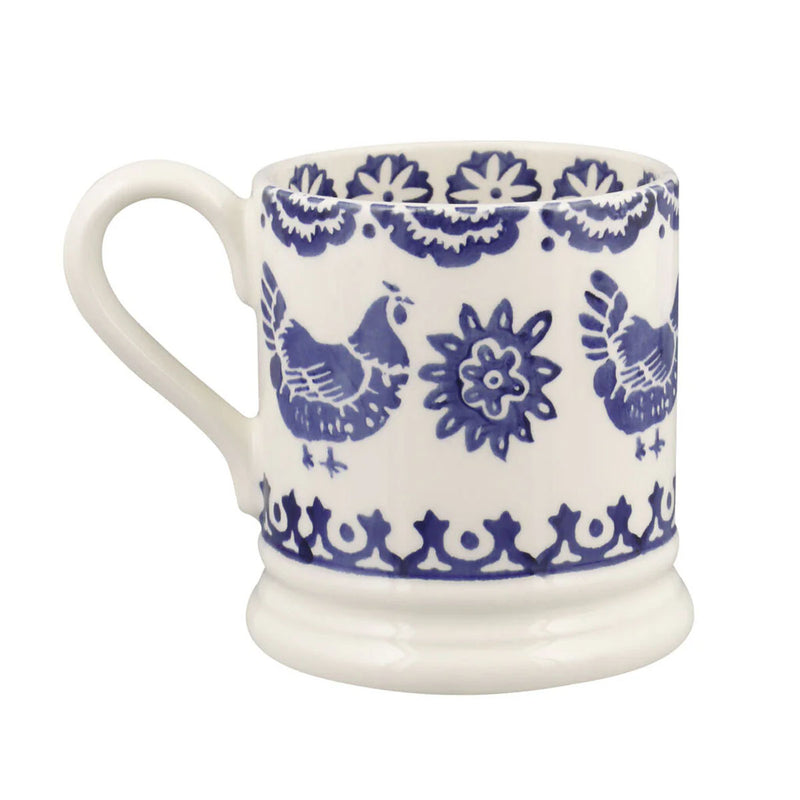 Emma Bridgewater Blue Hen & Border Mum 1/2 Pint Mug