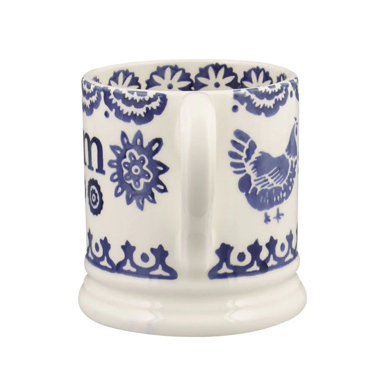 Emma Bridgewater Blue Hen & Border Mum 1/2 Pint Mug