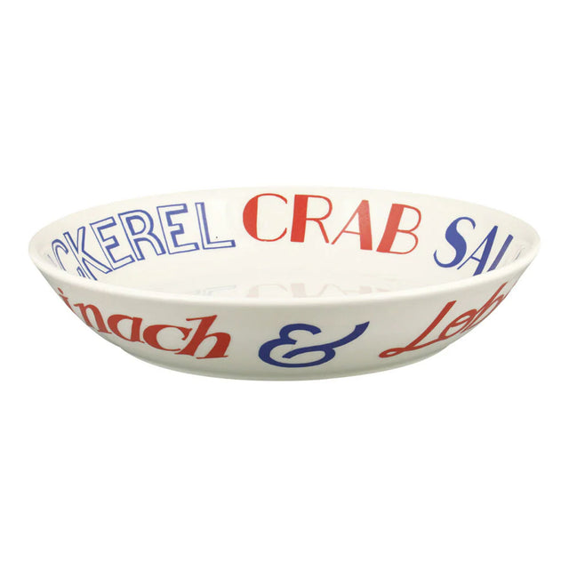 Emma Bridgewater Red & Blue Toast Medium Pasta Bowl