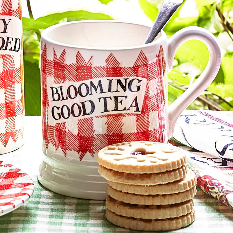 Emma Bridgewater Red Gingham Blooming Good Tea 1/2 Pint Mug
