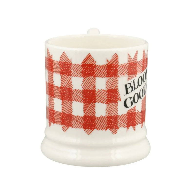 Emma Bridgewater Red Gingham Blooming Good Tea 1/2 Pint Mug