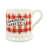 Emma Bridgewater Red Gingham Blooming Good Tea 1/2 Pint Mug