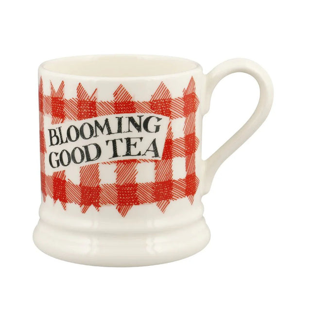 Emma Bridgewater Red Gingham Blooming Good Tea 1/2 Pint Mug