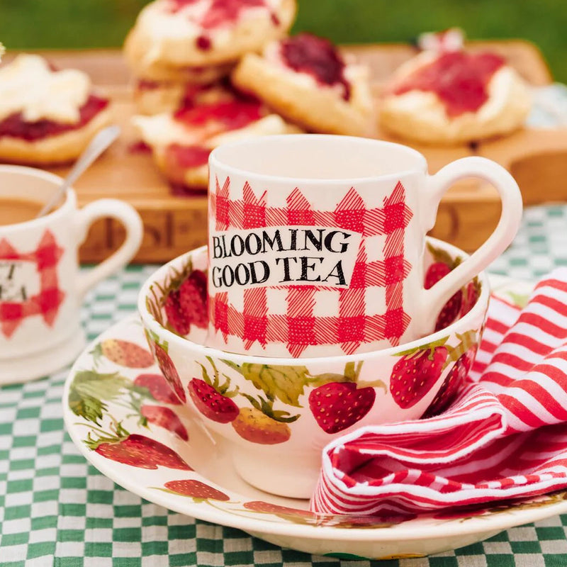 Emma Bridgewater Red Gingham Blooming Good Tea 1/2 Pint Mug