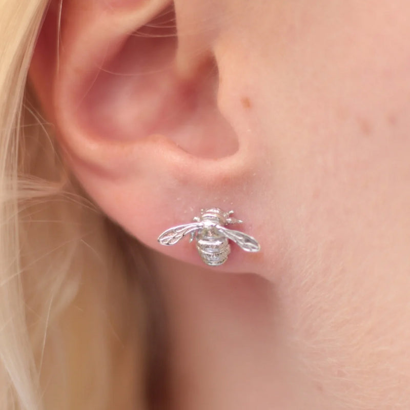 Bill Skinner Bumble Bee Stud Earring, Silver