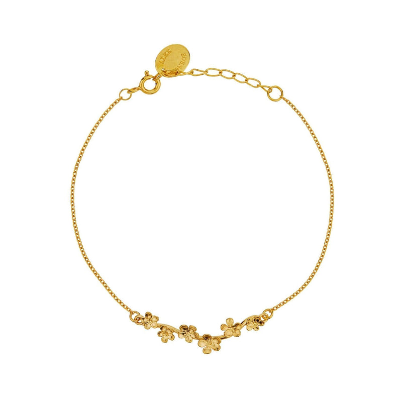 Alex Monroe Forget Me Not Bracelet, Gold Plated