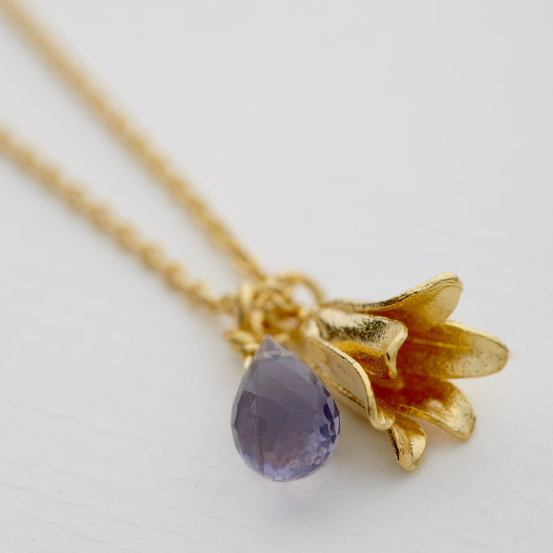 Alex Monroe Little Bluebell Necklace, Gold Plated