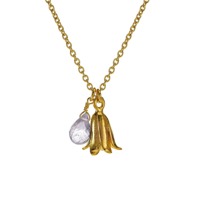 Alex Monroe Little Bluebell Necklace, Gold Plated