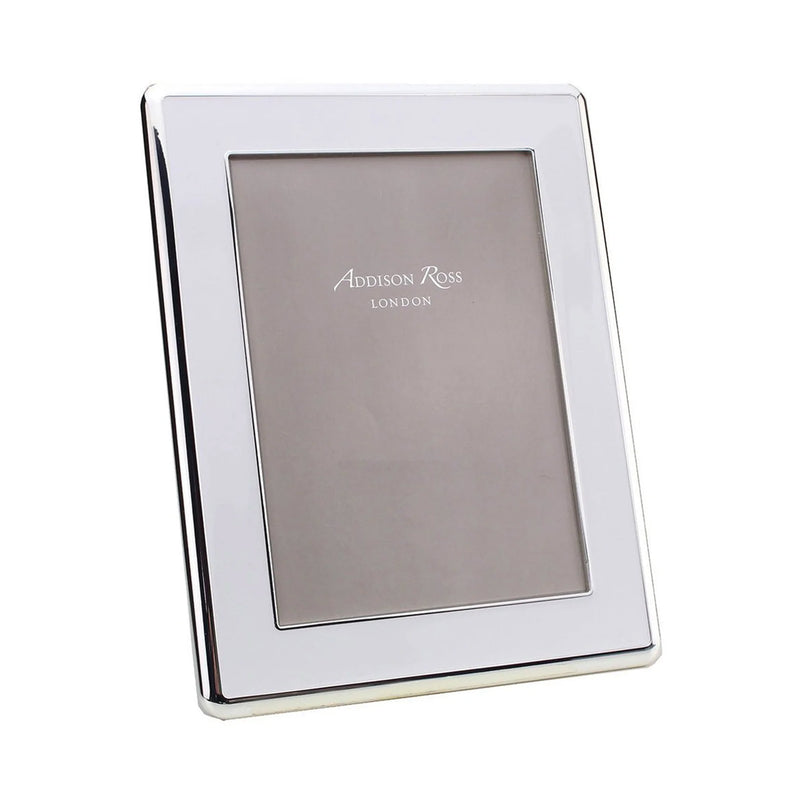Addison Ross White Enamel & Silver Curve Frame, 4 x 6