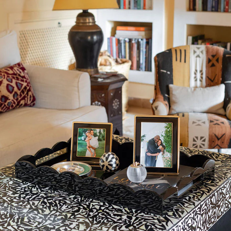 Addison Ross Black Enamel & Gold Curve Photo Frame, 8 x 10