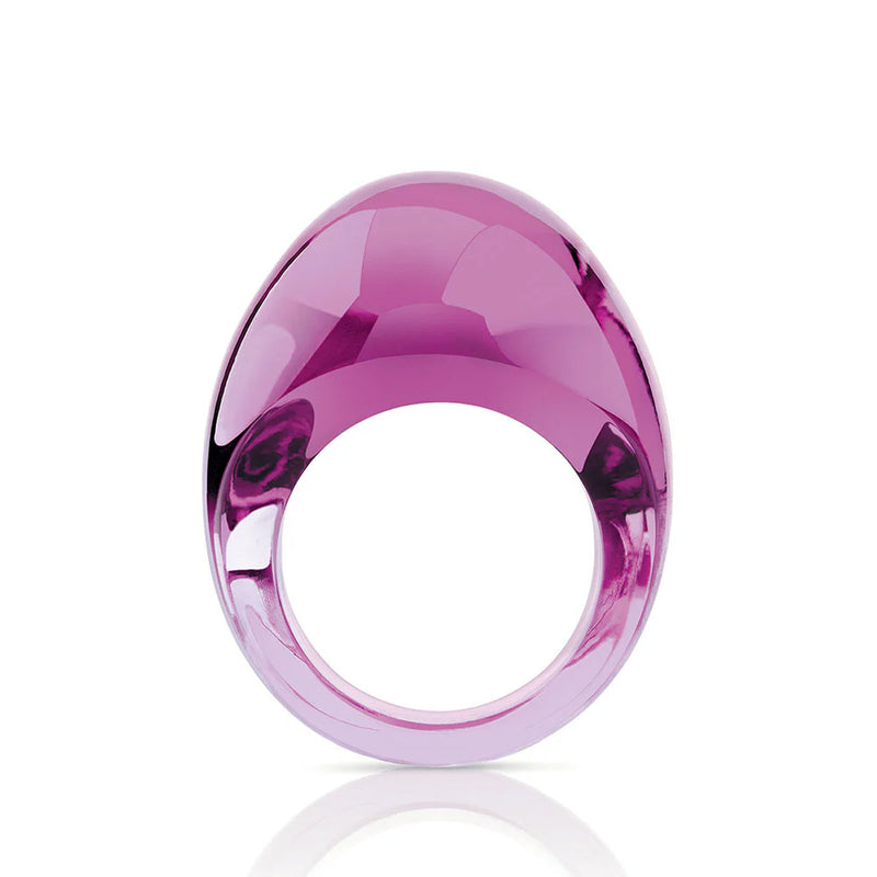 Lalique Cabochon Fuchsia Ring, Size 51