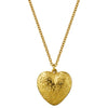 Alex Monroe Floral Engraved Heart Necklace, Gold Plated