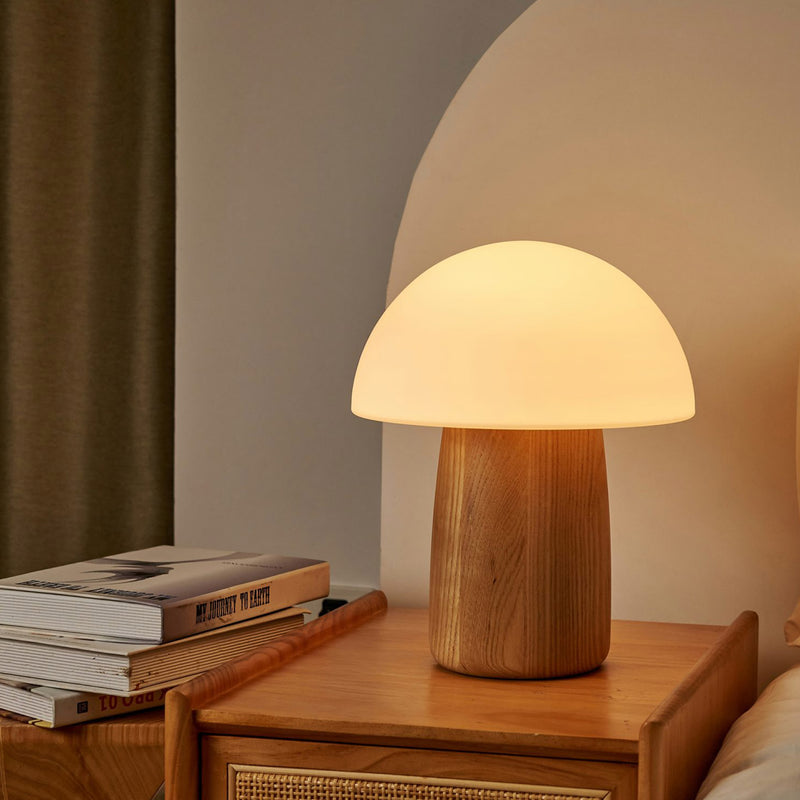 Gingko, Alice Mushroom Lamp, Large, White Ash Wood
