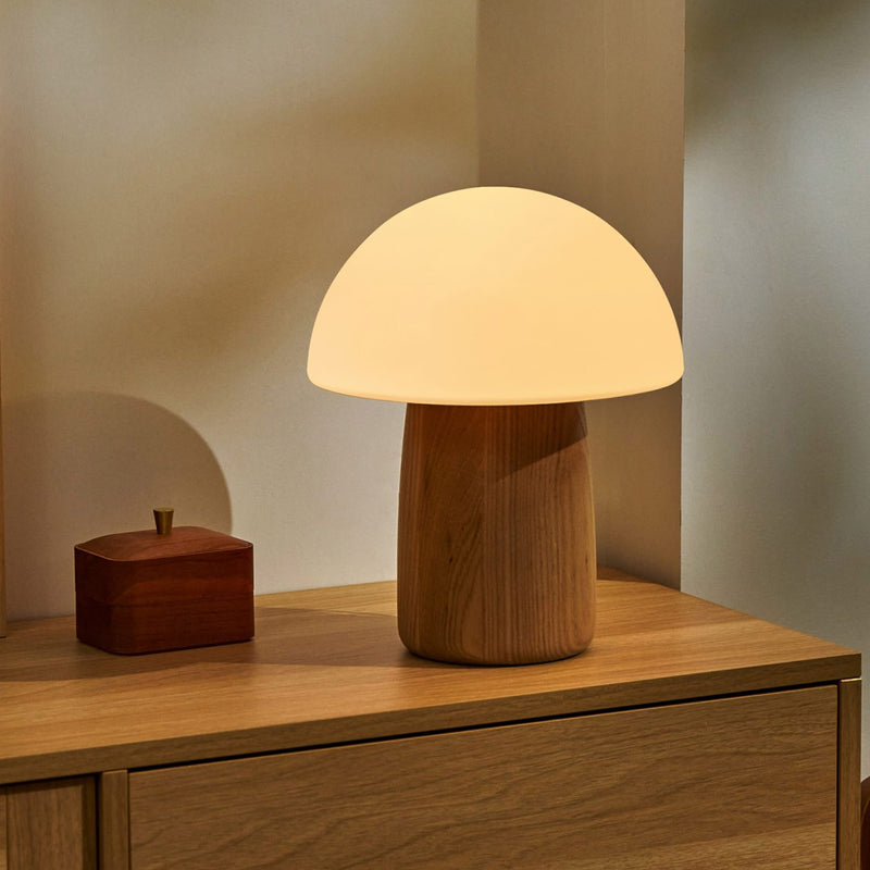 Gingko, Alice Mushroom Lamp, Large, White Ash Wood
