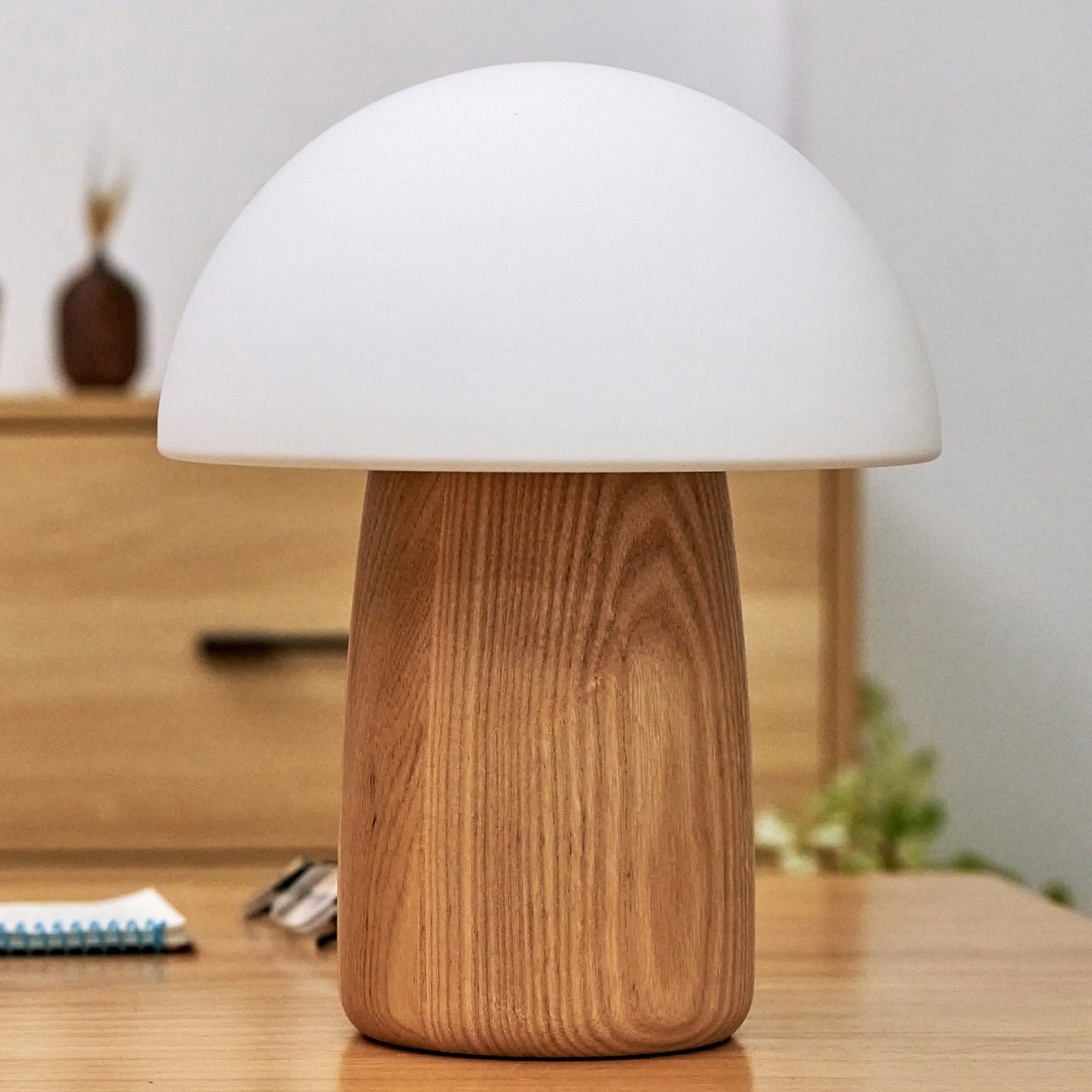 Gingko Design, Alice Mushroom Lamp, Large, White Ash Wood – David