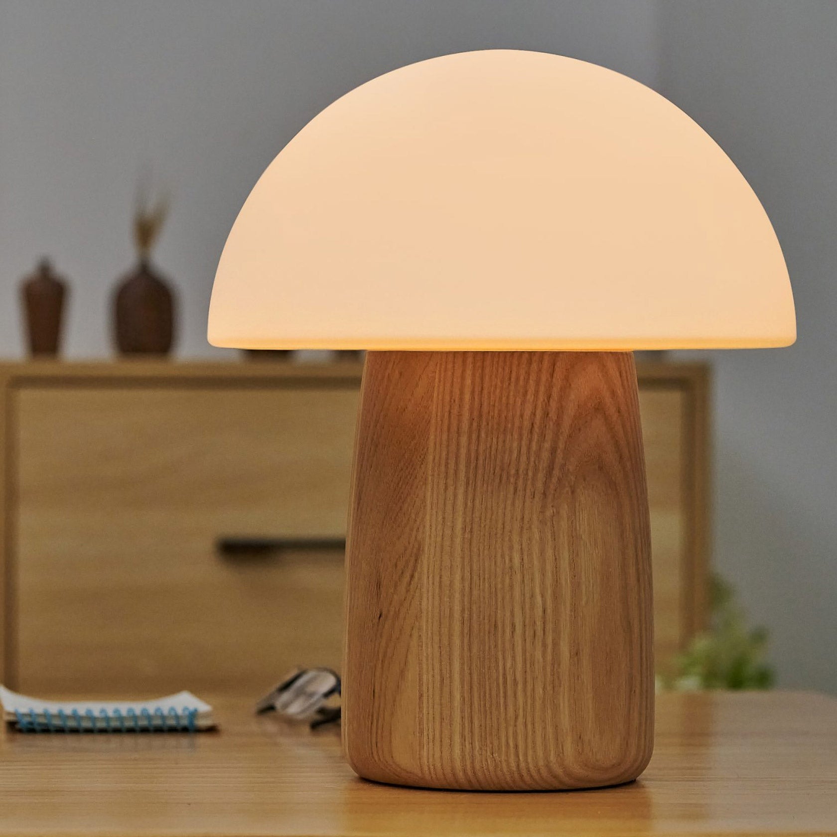 タグ付/新品【LONDON TRADITION】Mushroom A35 DT Gingko Design, Alice Mushroom Lamp, Large, White Ash Wood – David