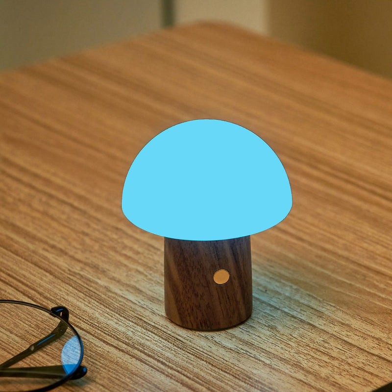 Gingko Alice Mushroom Lamp, Super Mini, Walnut