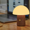 Gingko Alice Mushroom Lamp, Mini, Natural Walnut Wood