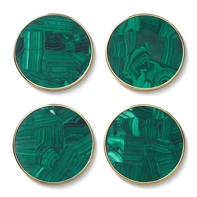 Aerin Lucas Mosaic Coasters, Malachite, Set of 4