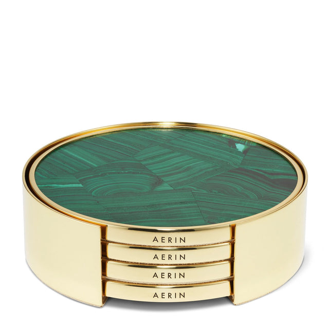 Aerin Lucas Mosaic Coasters, Malachite, Set of 4