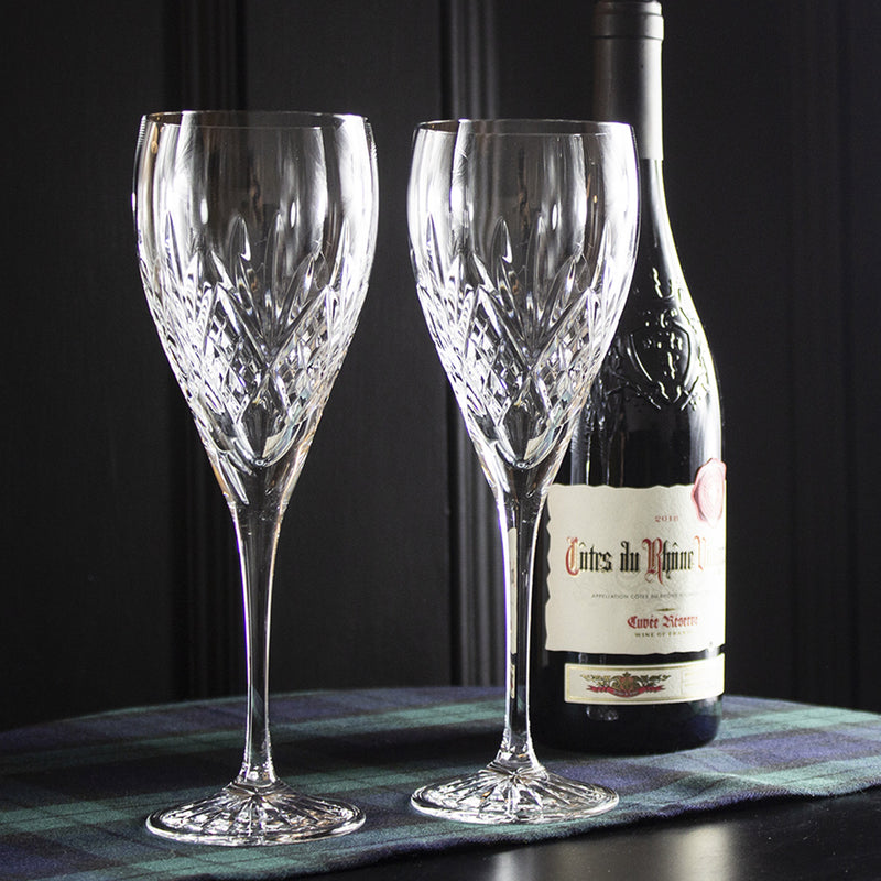 Royal Scot Crystal Highland 2 Large Crystal Wine Glasses 238mm (Presentation Boxed)