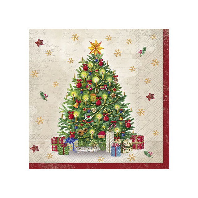 Ideal Home Range Festive Tree Cream Lunch Napkins