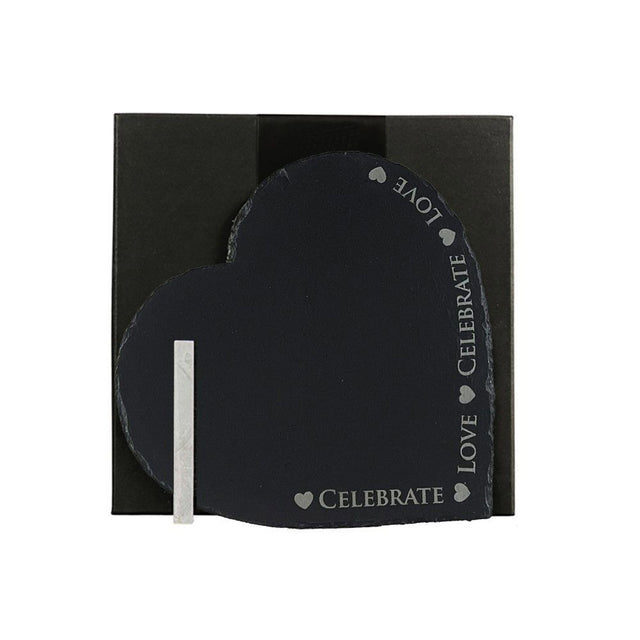 Selbrae House Slate Serving Board, Heart, Love & Celebrate